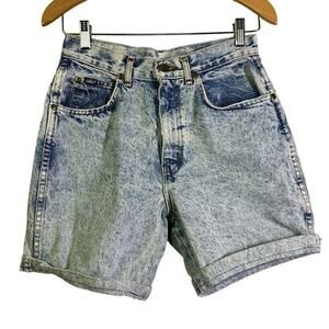 CHIC Shorts Vintage‎ Acid Wash High Waist 80's Y2K Rolled Cuff Retro Denim